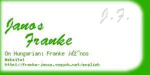 janos franke business card